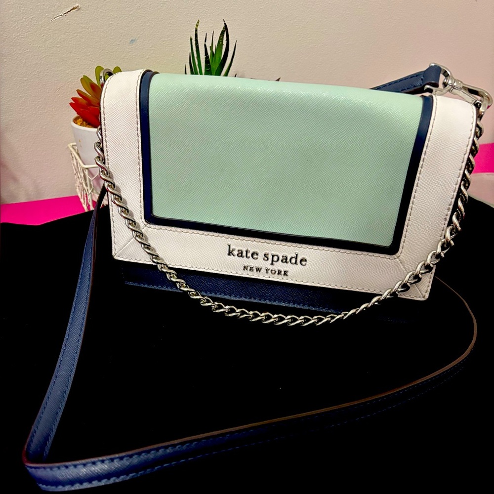 Authentic Kate Spade Mint and White Crossbody Bag